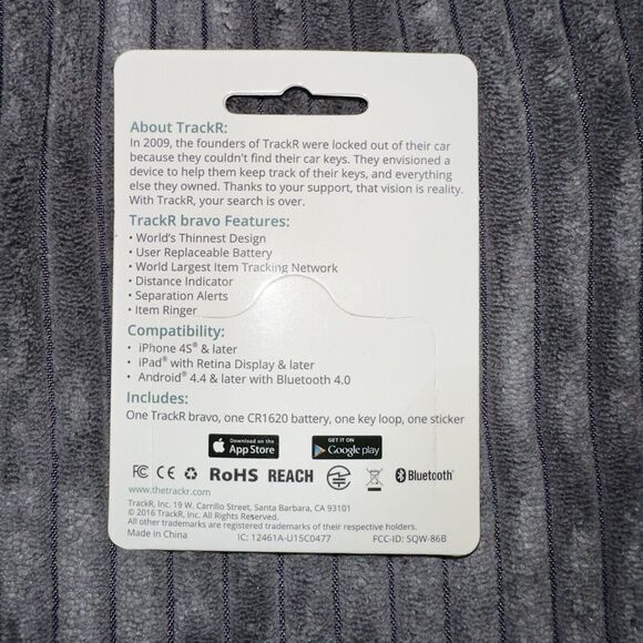 Trackr GPS Tracking Bravo Bluetooth Key Tracker Locator Finder Key Lost Phone - Picture 2 of 2
